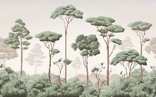 Pine forest breeze wallpaper