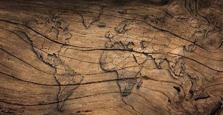Wood & Map wallpaper