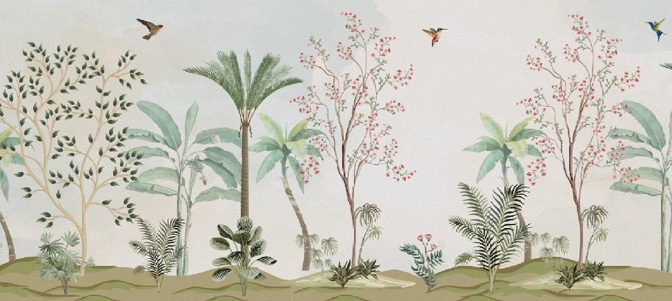 Chinoiserie jungle wallpaper