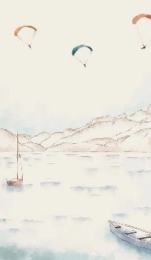 Annecy wallpaper, mountain peaks & art