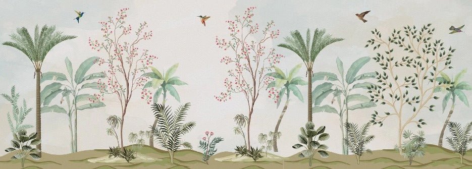 Chinoiserie jungle wallpaper