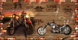 Brick & Moto Retro wallpaper