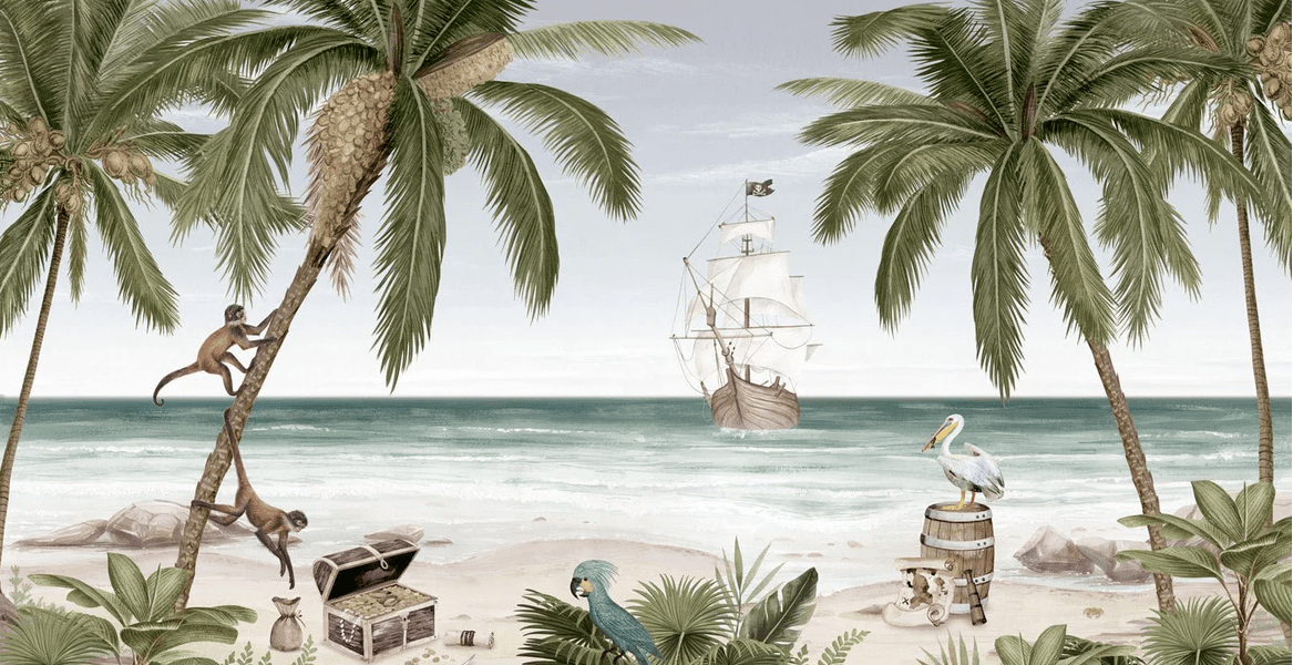 La Baie aux Pirates wallpaper - H229cm x W445cm - Softouch material