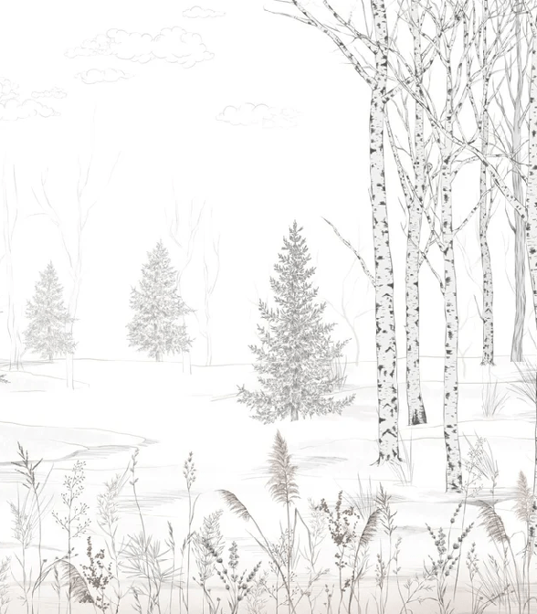 Panoramic Wallpaper Douceur des Bois - H250cm x W219cm - Softouch material