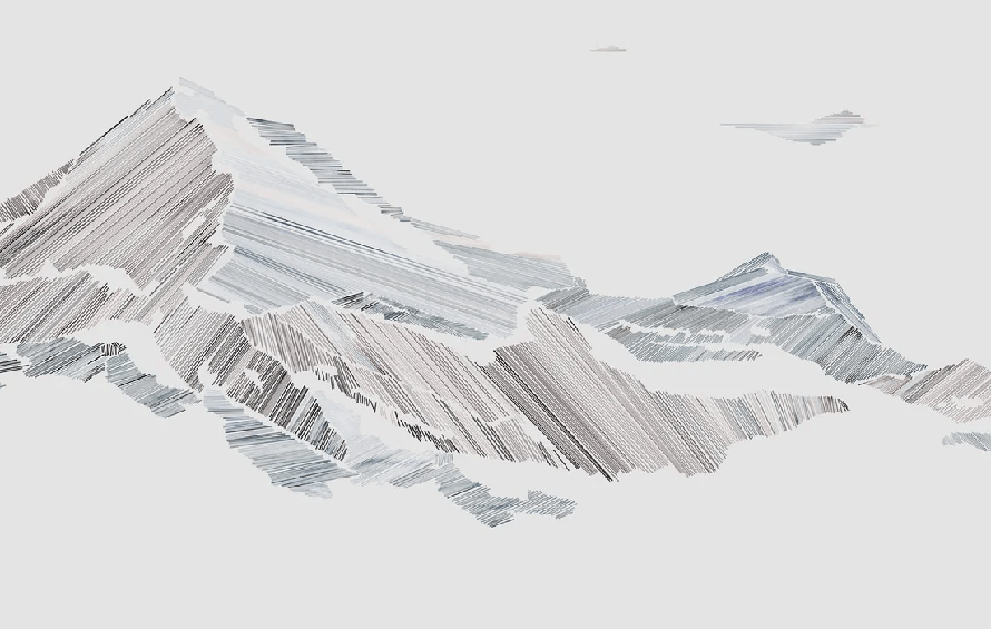 Panoramic Wallpaper Mountain Graphic Style - H260cm x W410cm - Softouch Material