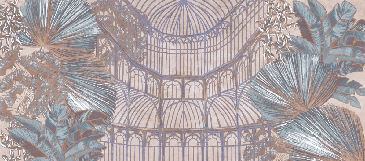 Plant Glass Wallpaper - H225cm x W510cm - Softouch Material