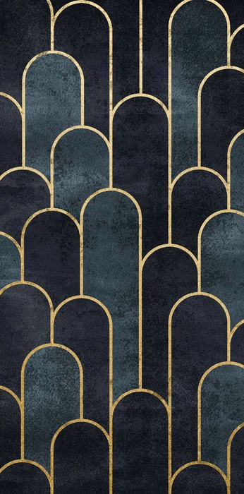 Dark Blue Chic Wallpaper - H206cm x W102cm (Single Strip) - Vinyl Material