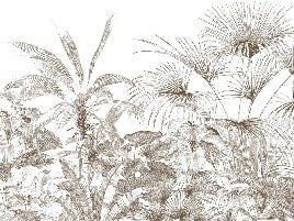 Tropical monochrome engraving wallpaper
