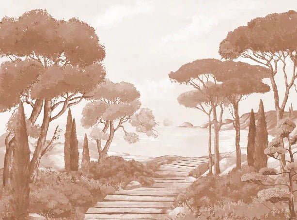 Wallpaper stroll in the calanques terracotta