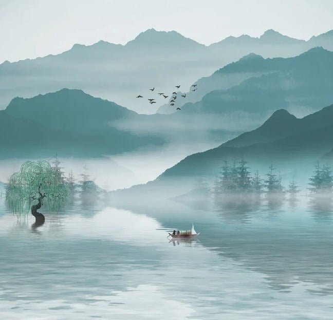 Wallpaper between mountains and lakes