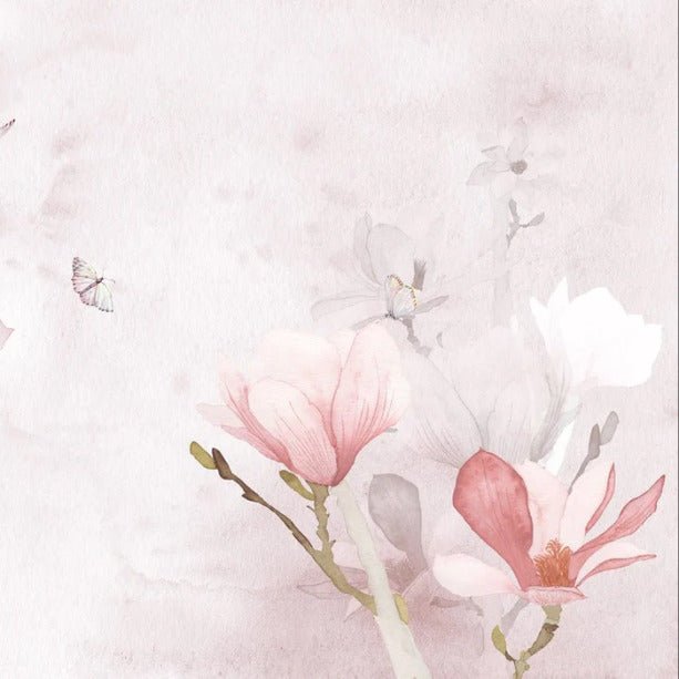 Pink magnolia watercolor wallpaper
