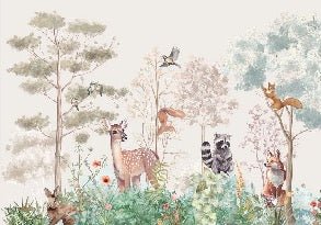 Children's bedroom wallpaper magic nature beige