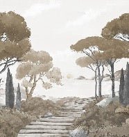 Papier peint balade dans les calanques brun, XXL, tendance