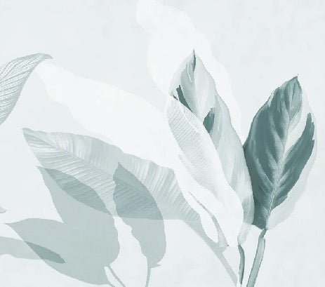 Modern sea green foliage wallpaper