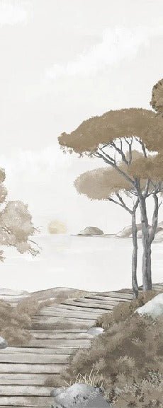 Papier peint balade dans les calanques brun, XXL, tendance