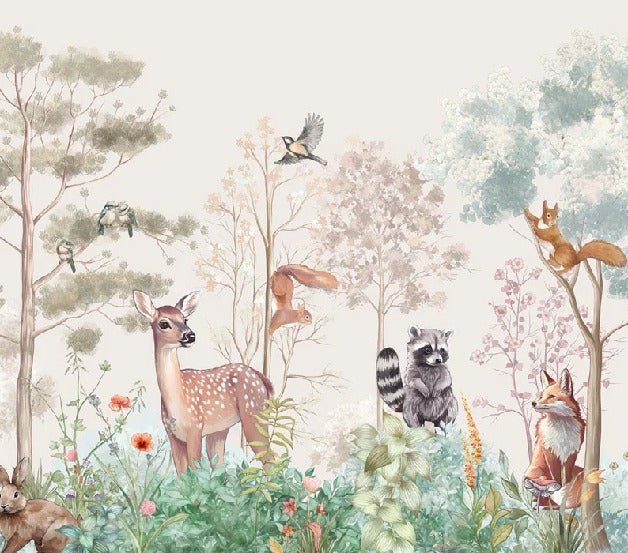 Children's bedroom wallpaper magic nature beige