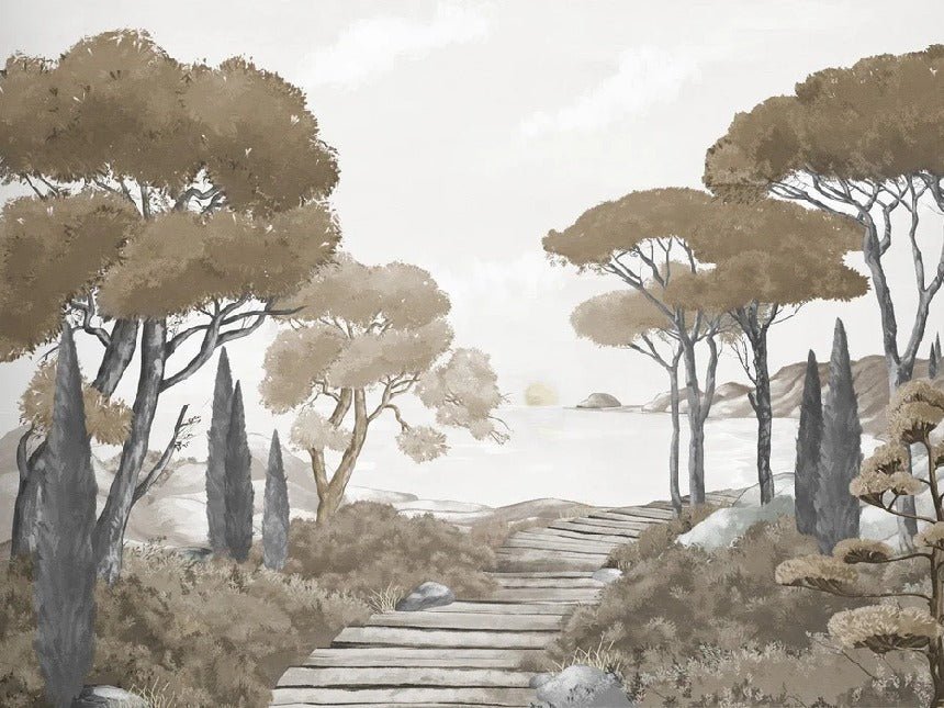 Wallpaper stroll in the calanques brown