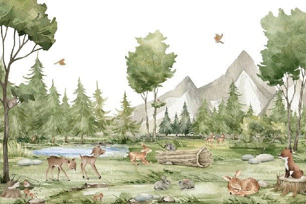 Animals in the forest wallpaper