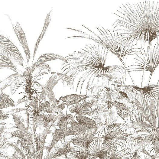 Papier peint tropical gravure monochrome, XXL, tendance