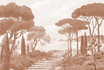 Wallpaper stroll in the calanques terracotta