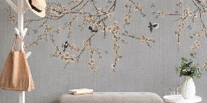 Papier peint branches fleuries, XXL, tendance
