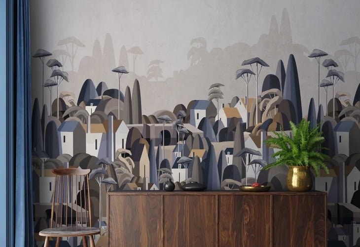 Village wallpaper exotic houses