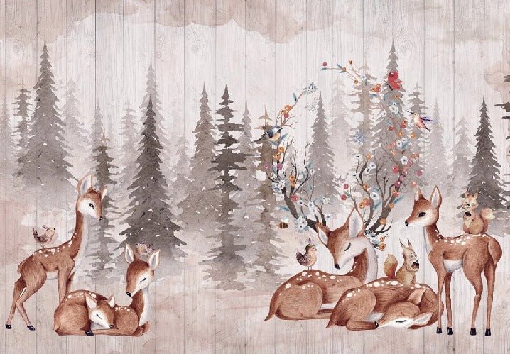 Children's bedroom wallpaper douces biches