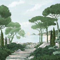 Stroll in the calanques wallpaper green