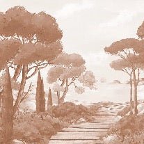 Papier peint balade dans les calanques terracotta, XXL, tendance