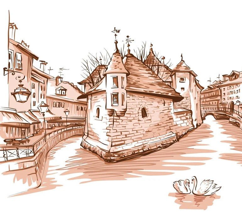 Venice of the Alps terracotta wallpaper
