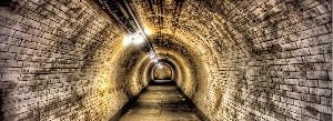 Brick tunnel wallpaper