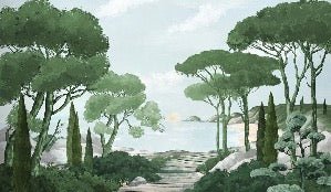 Stroll in the calanques wallpaper green