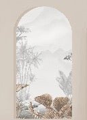 Sepia tropical arches wallpaper