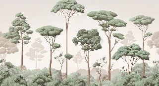 Pine forest breeze wallpaper