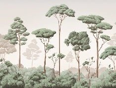 Pine forest breeze wallpaper