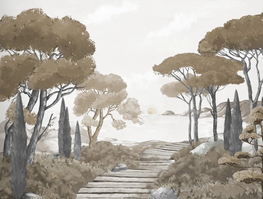 Wallpaper stroll in the calanques brown