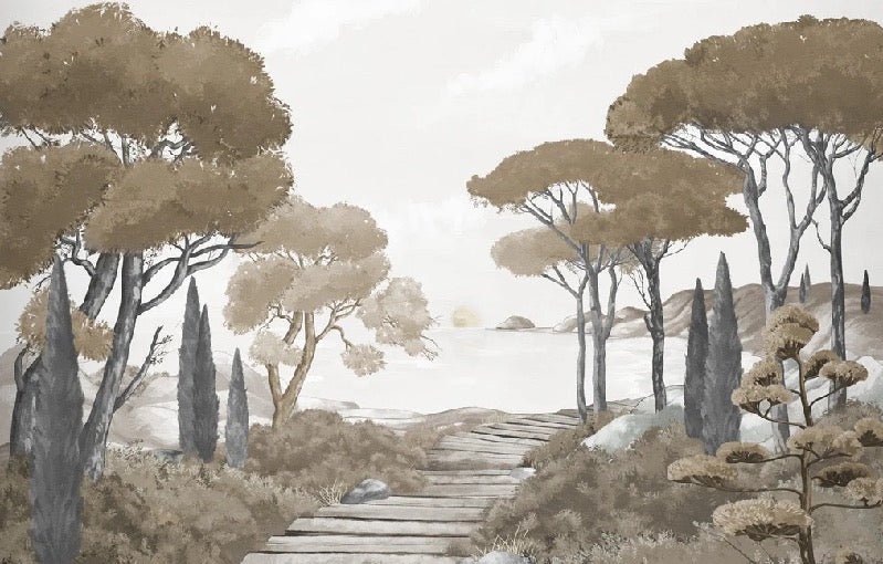 Wallpaper stroll in the calanques brown