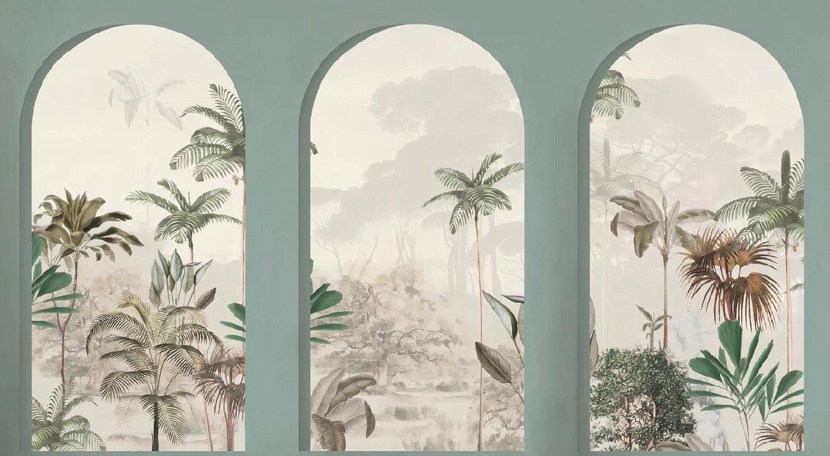 Lush green arches wallpaper