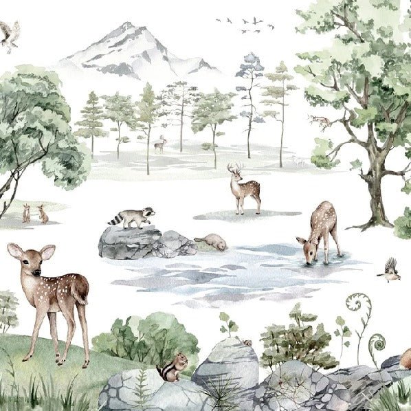 Snowy meadow animal wallpaper