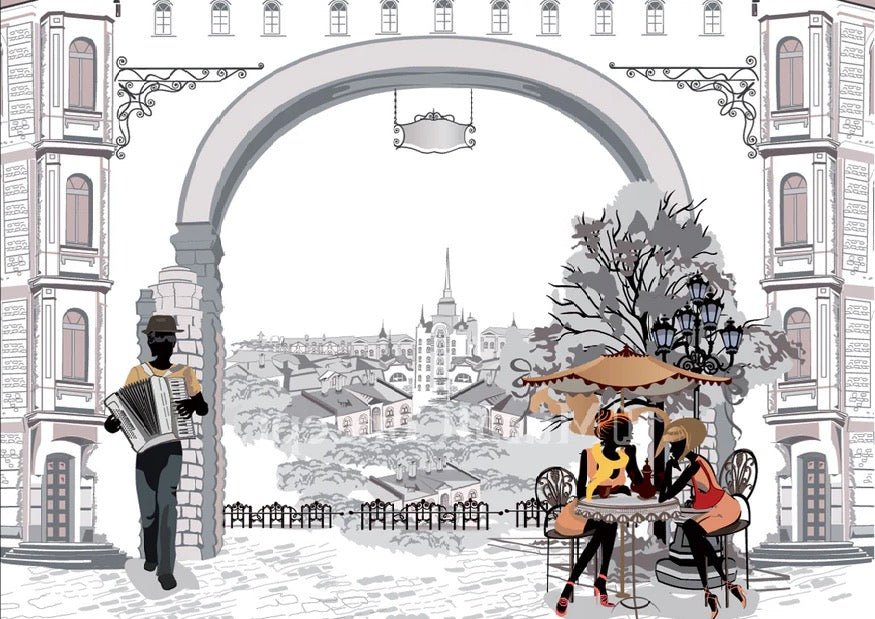 Bistro wallpaper with a Parisian twist