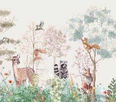 Children's bedroom wallpaper magic nature beige