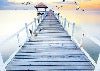 Trompe l'oeil wallpaper Pontoon sea view