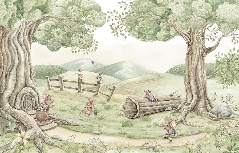 Papier peint bébé famille souris, XXL, tendance