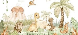 Baby dinosaurs in the park wallpaper
