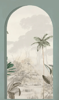 Lush green arches wallpaper