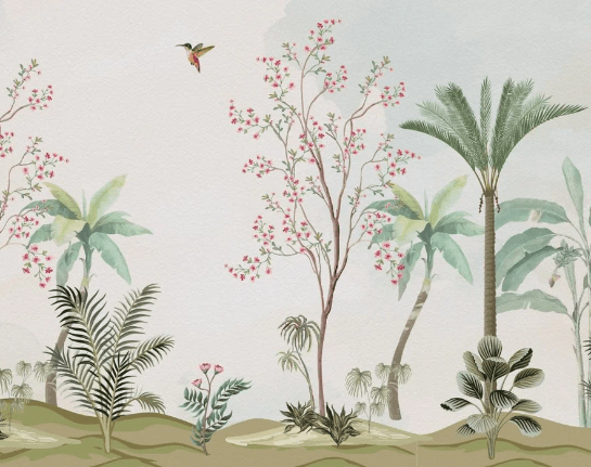 Chinoiserie jungle wallpaper