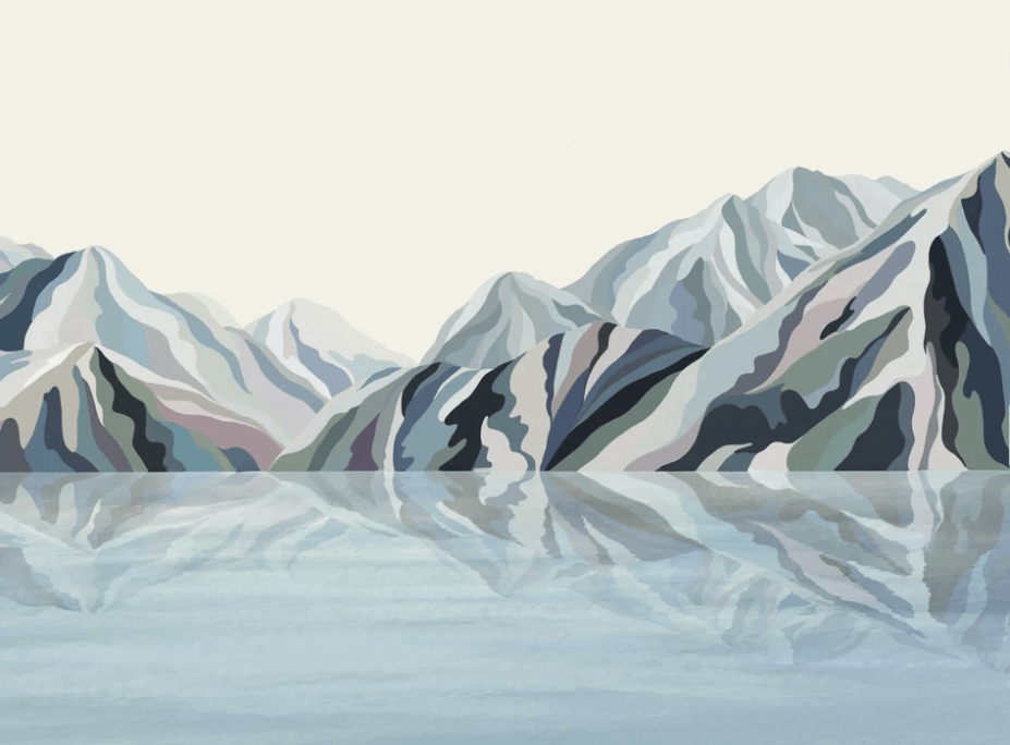 Annecy arty blue wallpaper