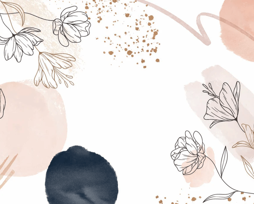 Wallpaper with shapes and flowers