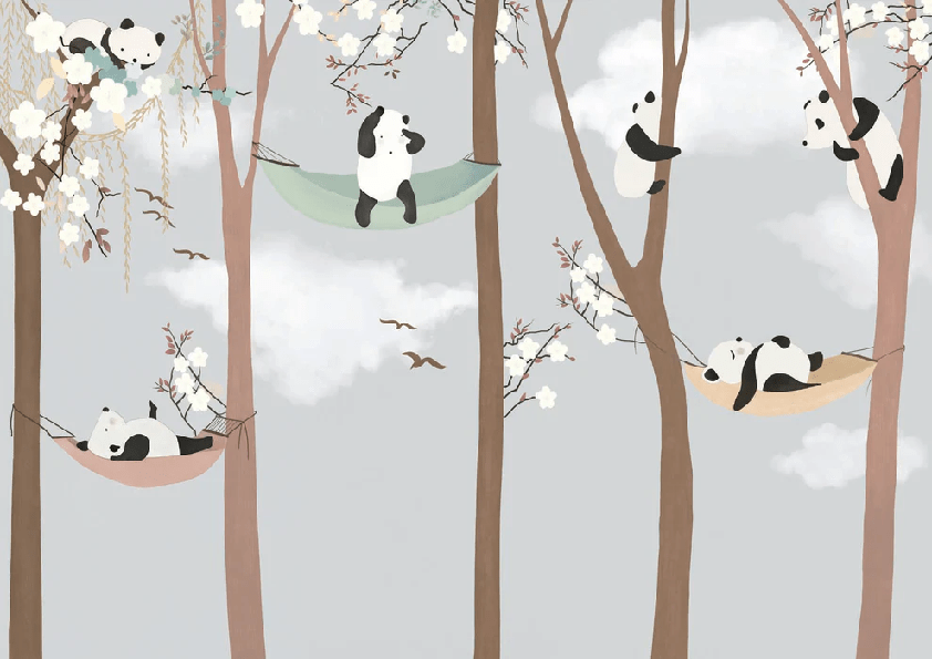Panda children's bedroom wallpaper