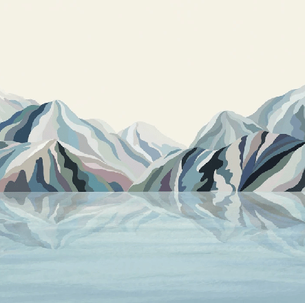 Annecy arty blue wallpaper